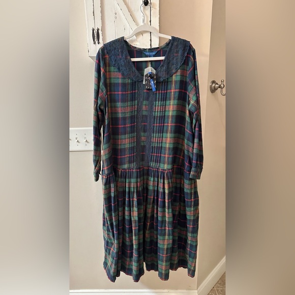 Cozy Christmas Winter Flannel Plaid April Cornell Dress NWT - Picture 3 of 4